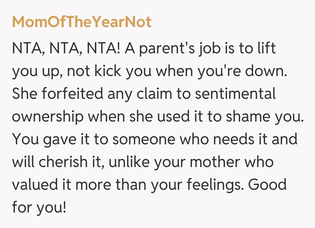 Comentariu de la MomOfTheYearNot