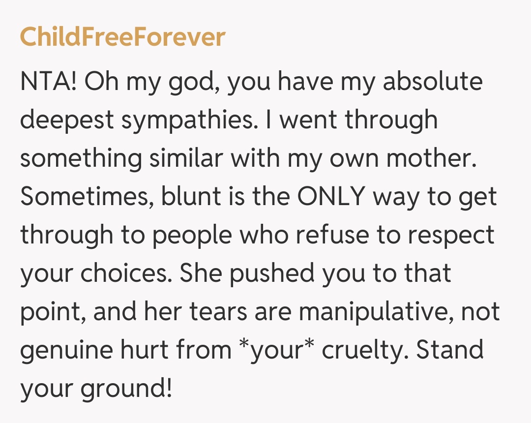 Comentariu de la ChildFreeForever