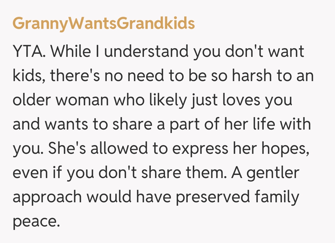 Comentariu de la GrannyWantsGrandkids