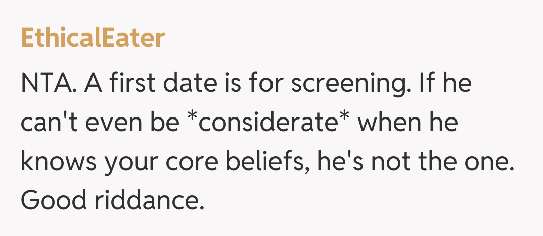 Comentariu de la EthicalEater