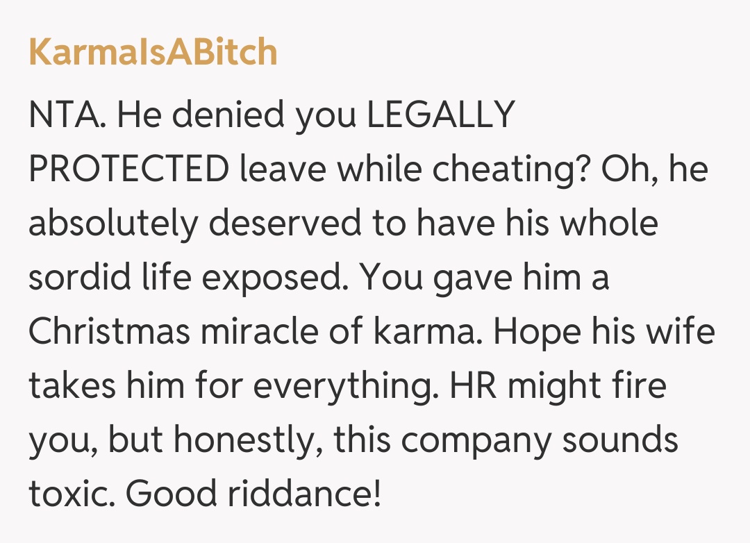 Comentariu de la KarmaIsABitch