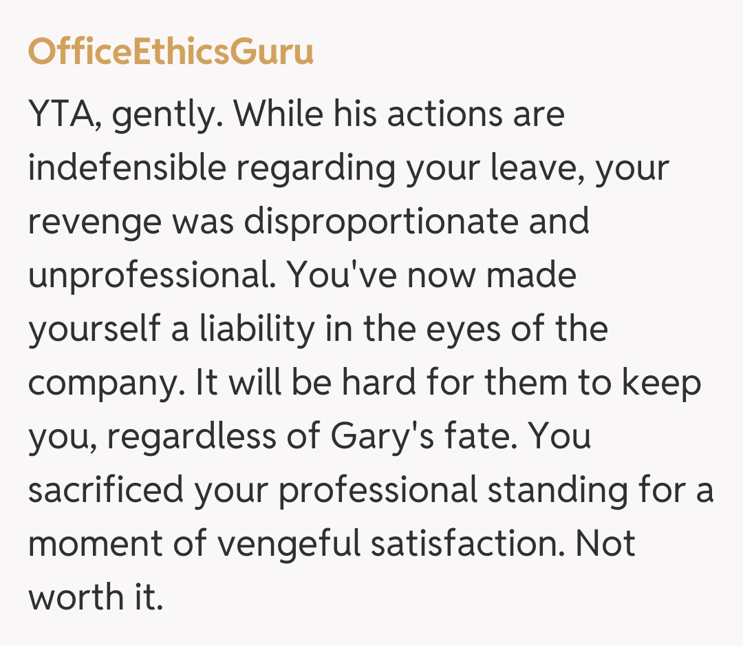 Comentariu de la OfficeEthicsGuru