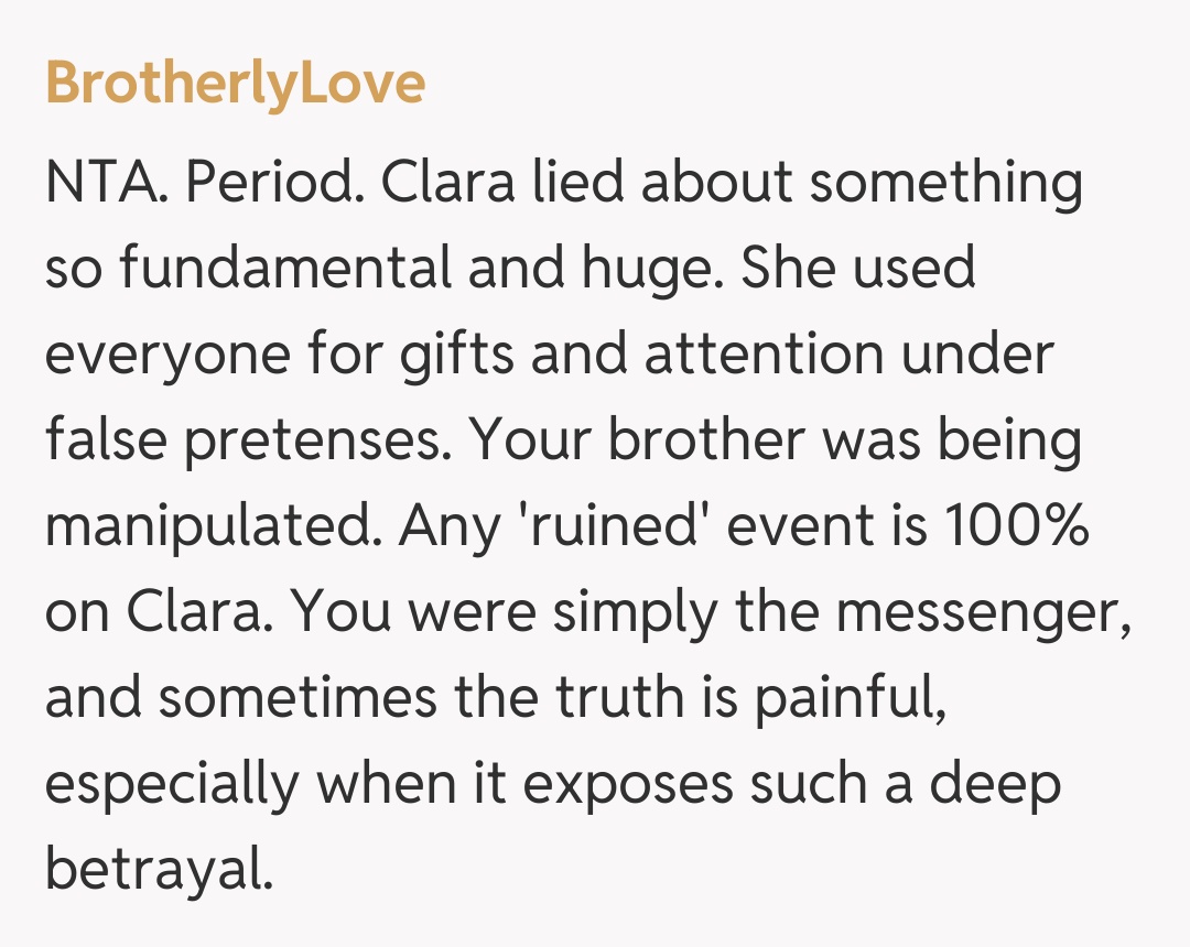 Comentariu de la BrotherlyLove