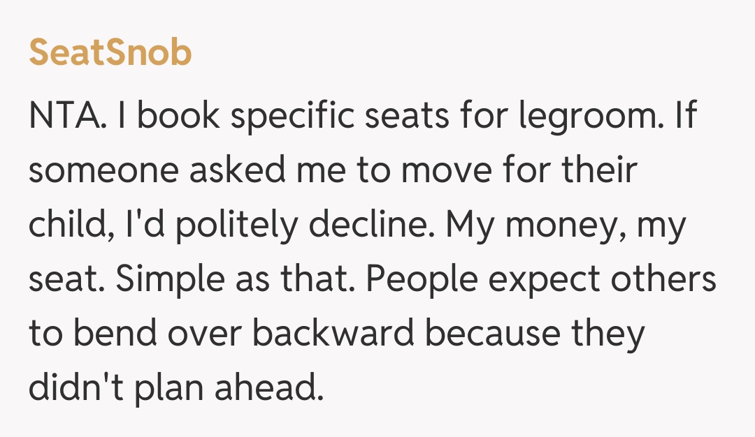 Comentariu de la SeatSnob