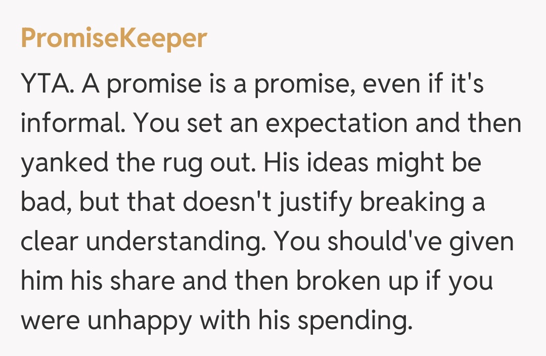 Comentariu de la PromiseKeeper