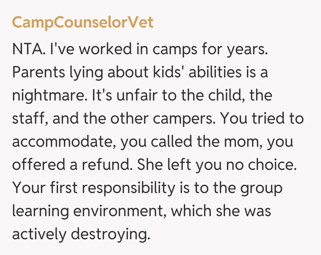 Comentariu de la CampCounselorVet