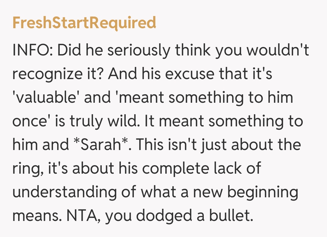 Comentariu de la FreshStartRequired