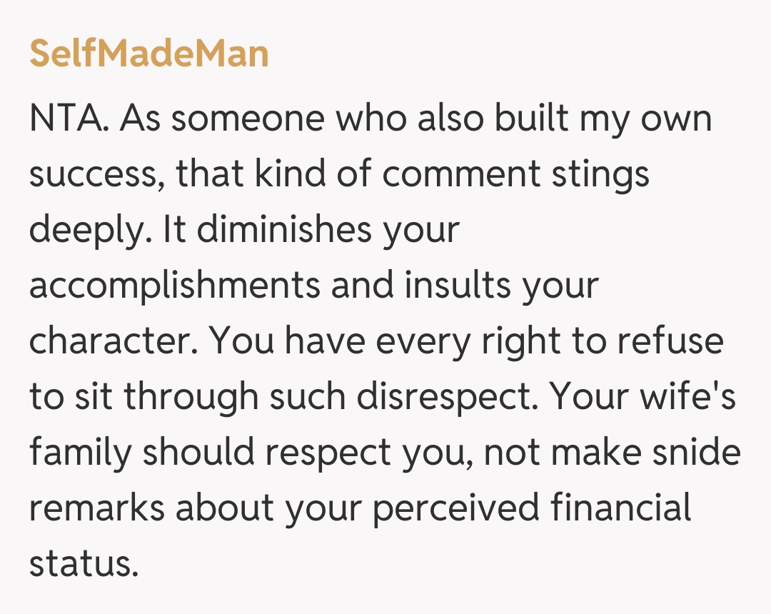 Comentariu de la SelfMadeMan