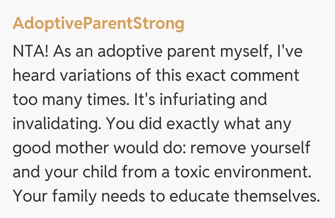 Comentariu de la AdoptiveParentStrong