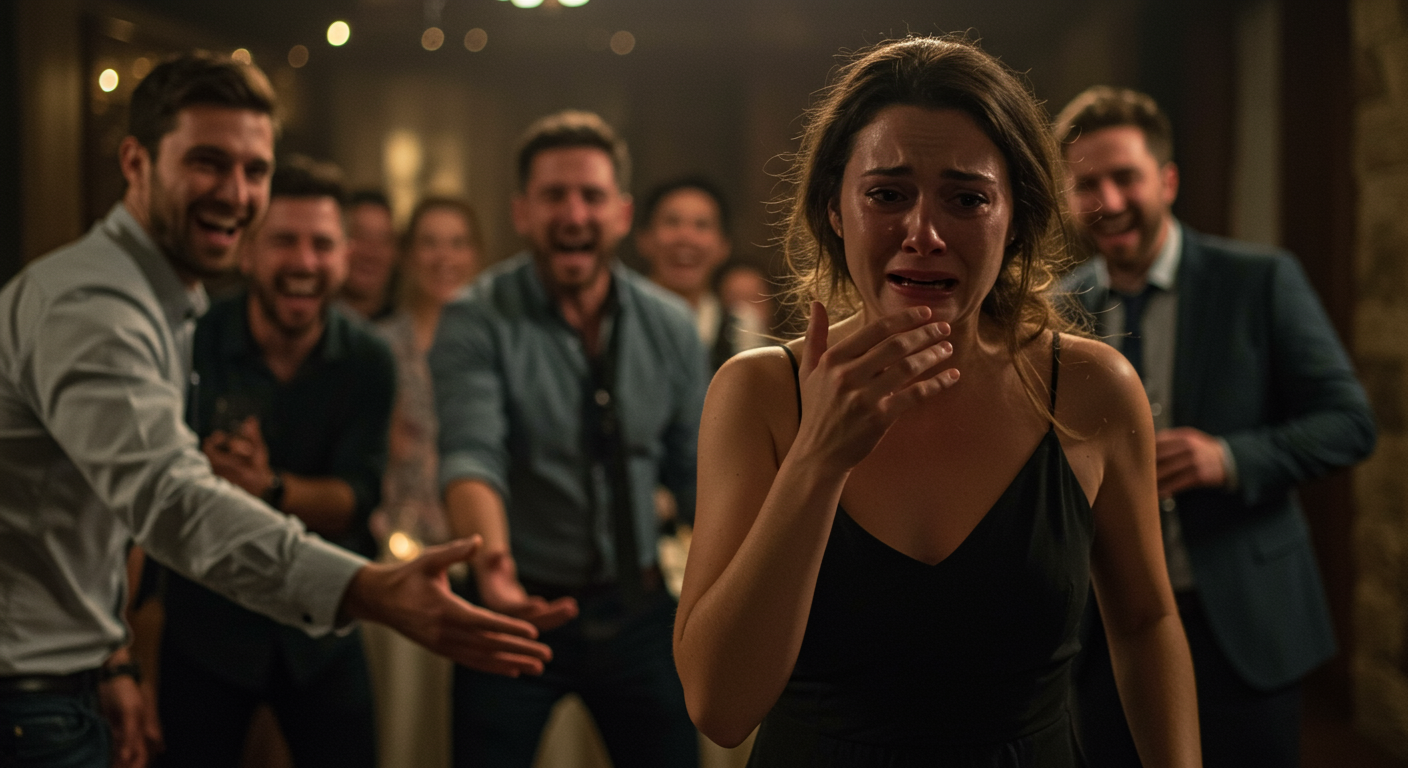 AITA for leaving my husband’s birthday party after his friends started a 'who married up' game and everyone laughed at me?