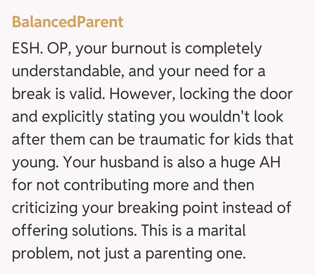 Comentariu de la BalancedParent