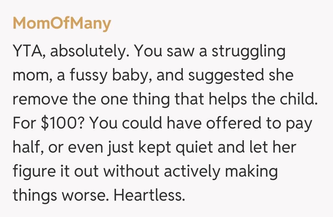 Comentariu de la MomOfMany