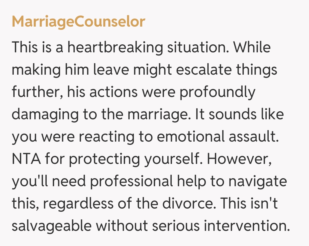 Comentariu de la MarriageCounselor