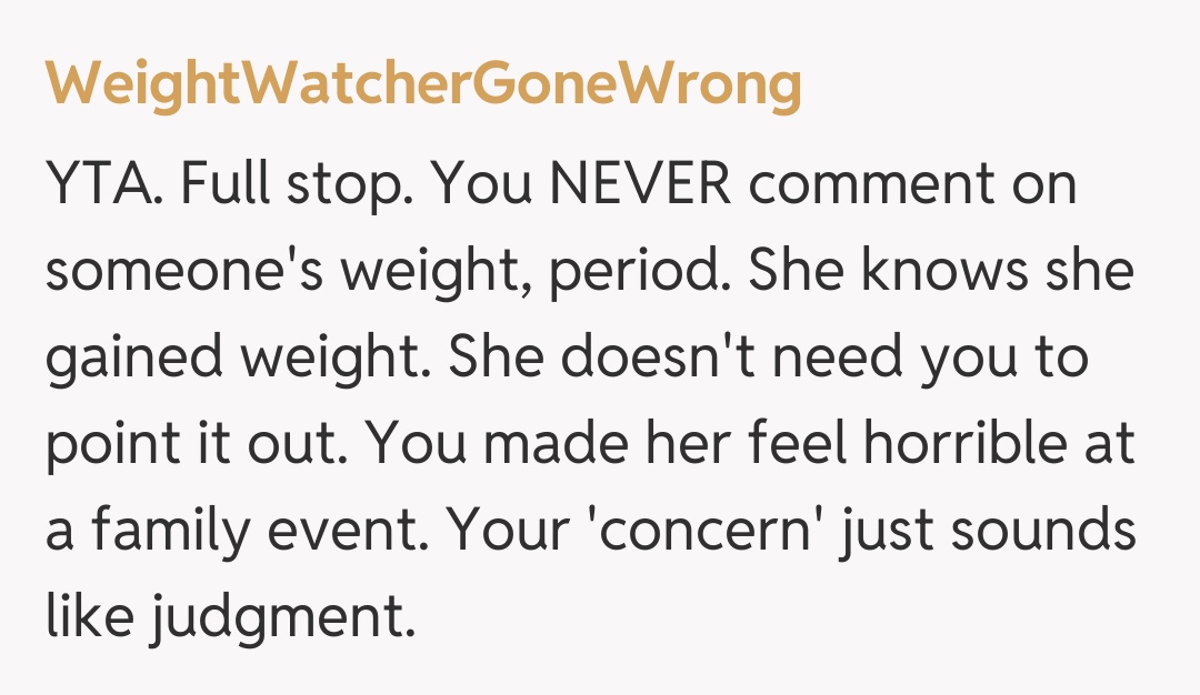 Comentariu de la WeightWatcherGoneWrong