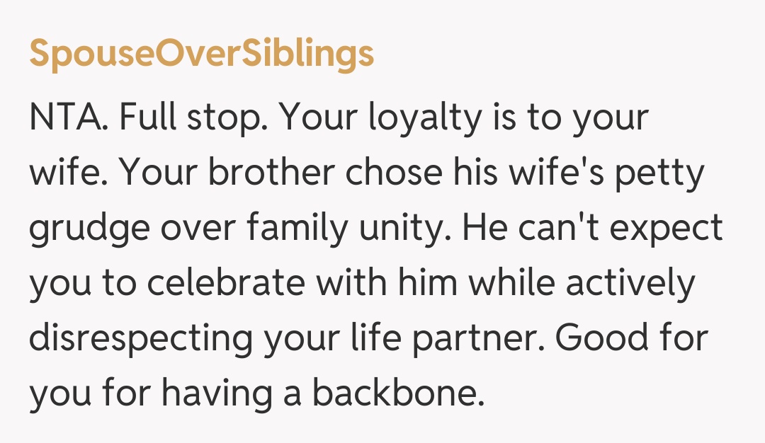Comentariu de la SpouseOverSiblings