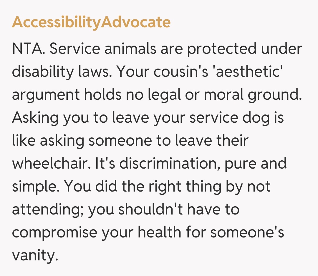 Comentariu de la AccessibilityAdvocate
