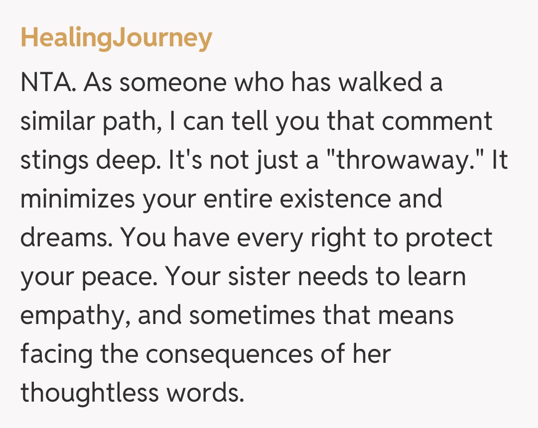 Comentariu de la HealingJourney