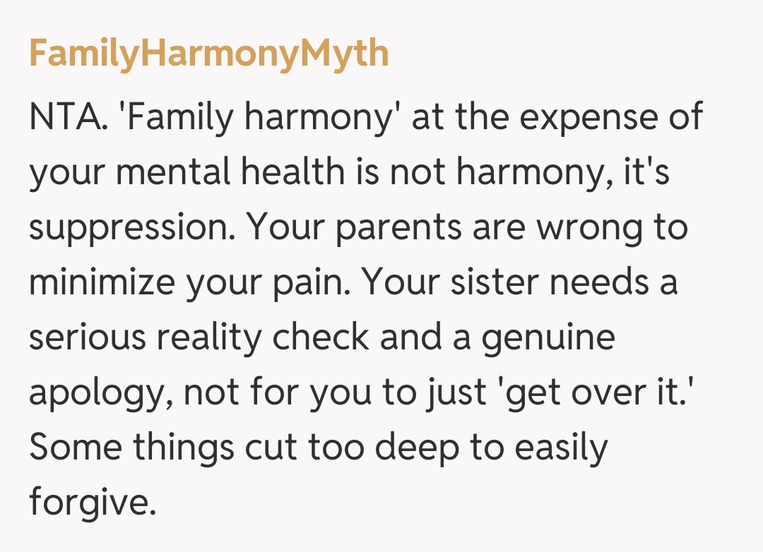 Comentariu de la FamilyHarmonyMyth