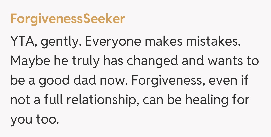 Comentariu de la ForgivenessSeeker