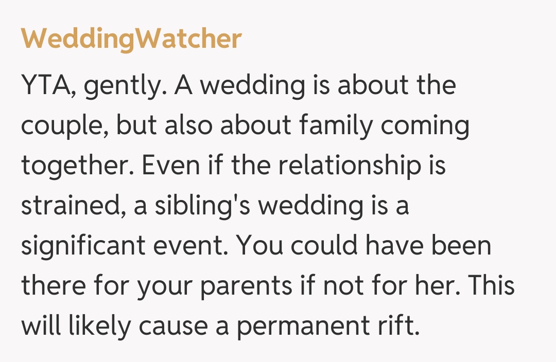 Comentariu de la WeddingWatcher