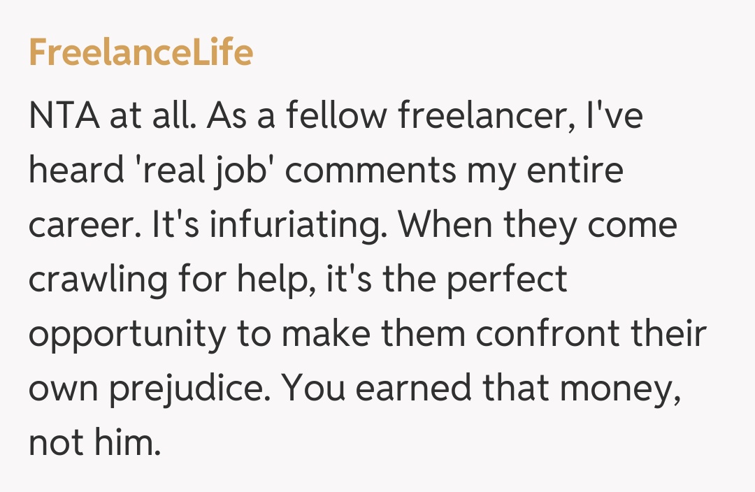 Comentariu de la FreelanceLife