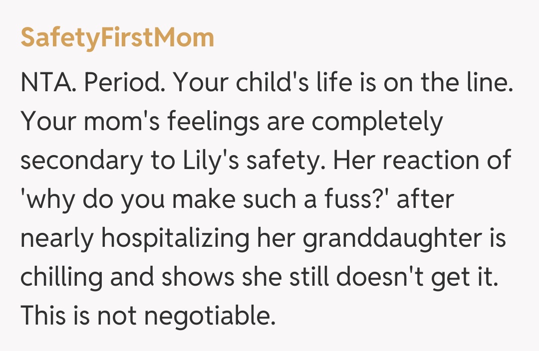 Comentariu de la SafetyFirstMom