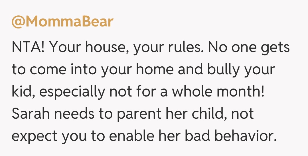 Comentariu de la @MommaBear