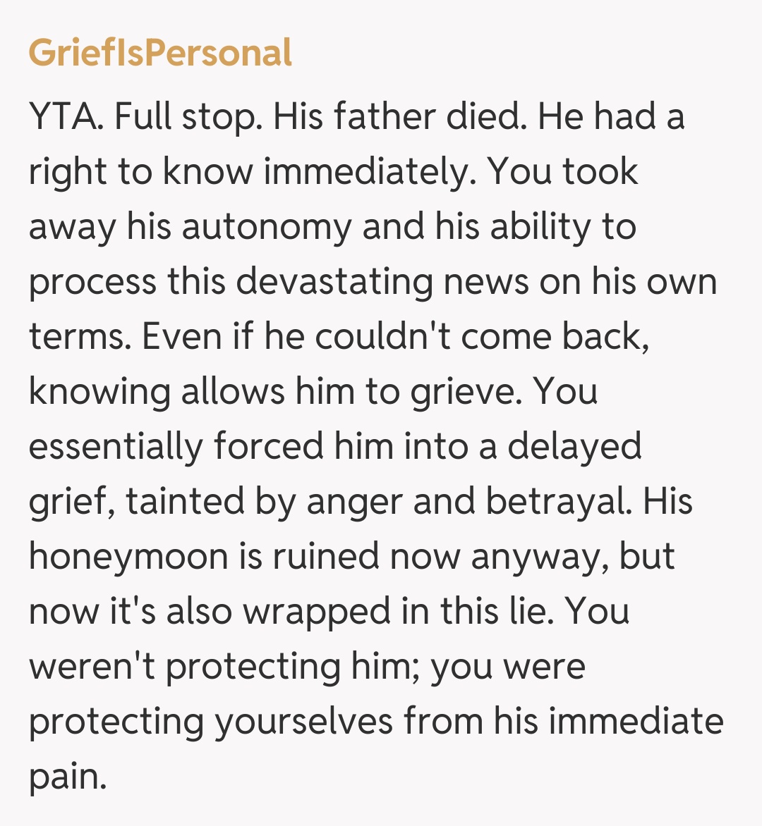 Comentariu de la GriefIsPersonal