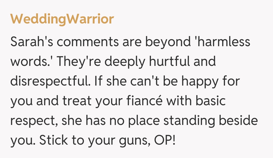 Comentariu de la WeddingWarrior