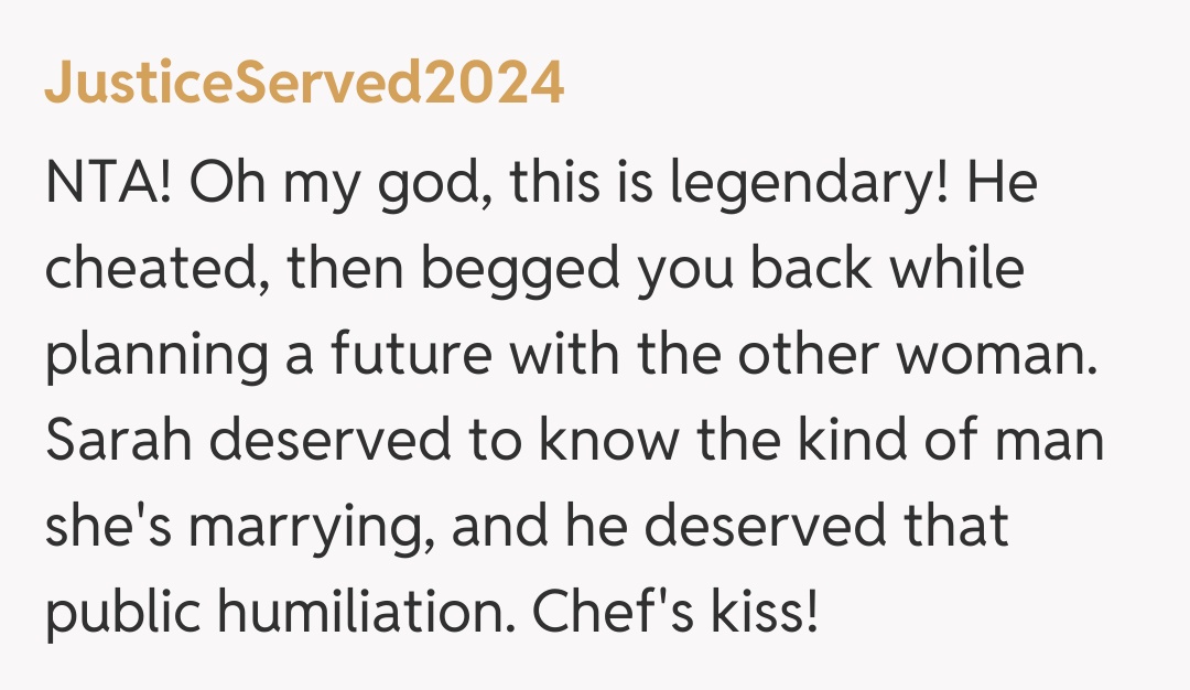 Comentariu de la JusticeServed2024