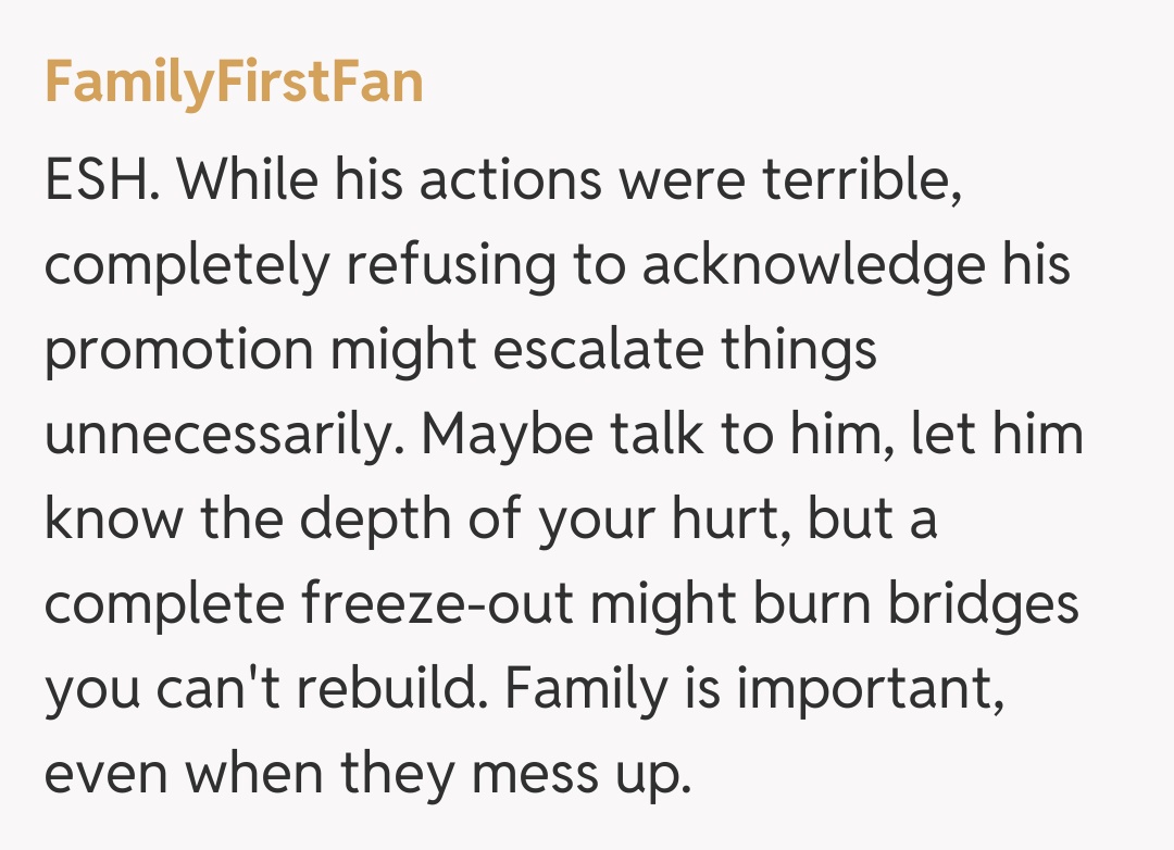 Comentariu de la FamilyFirstFan
