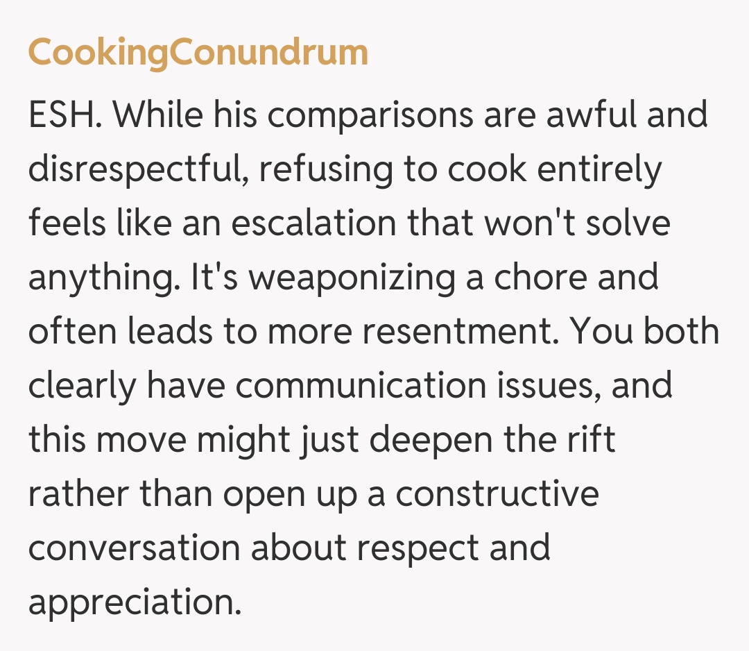 Comentariu de la CookingConundrum