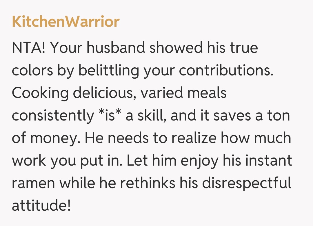 Comentariu de la KitchenWarrior