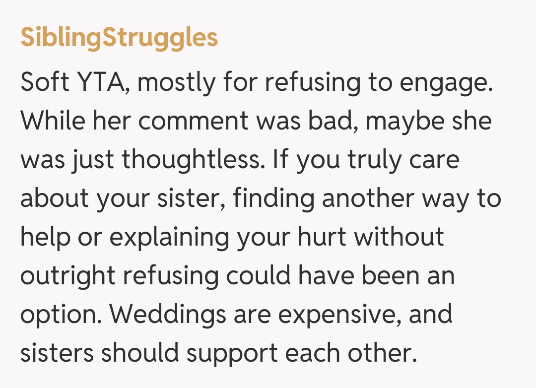 Comentariu de la SiblingStruggles