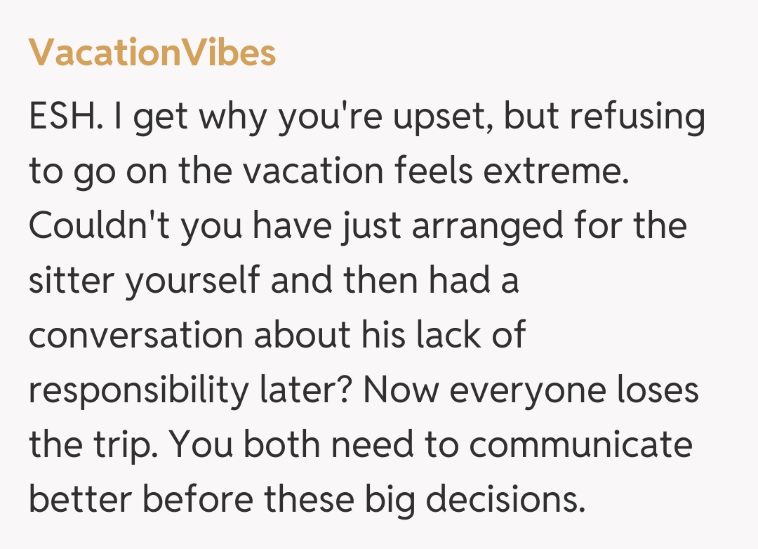 Comentariu de la VacationVibes