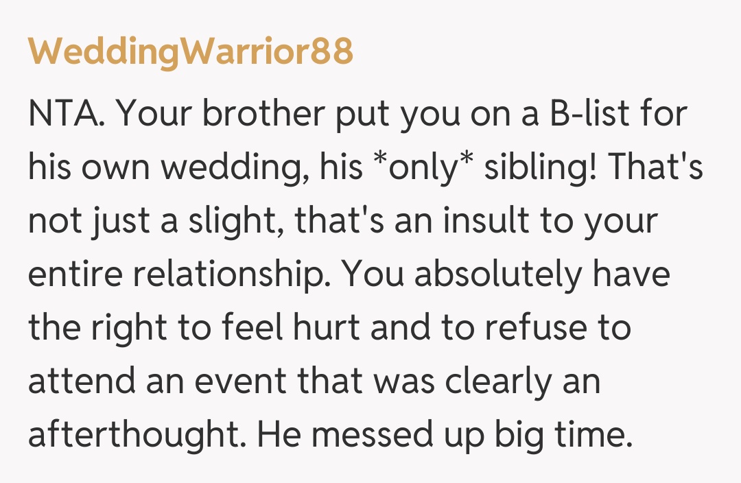 Comentariu de la WeddingWarrior88