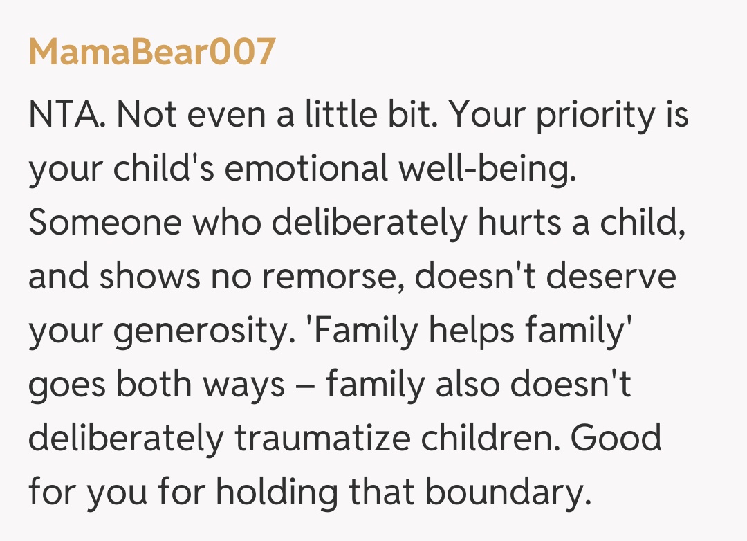 Comentariu de la MamaBear007