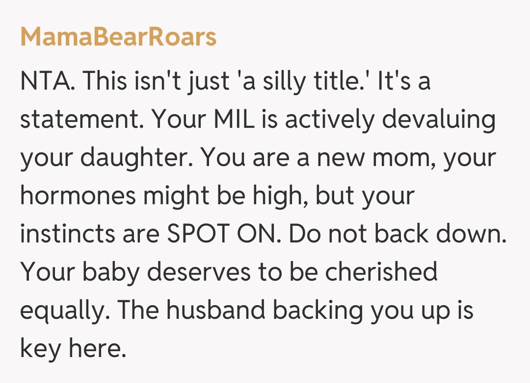 Comentariu de la MamaBearRoars