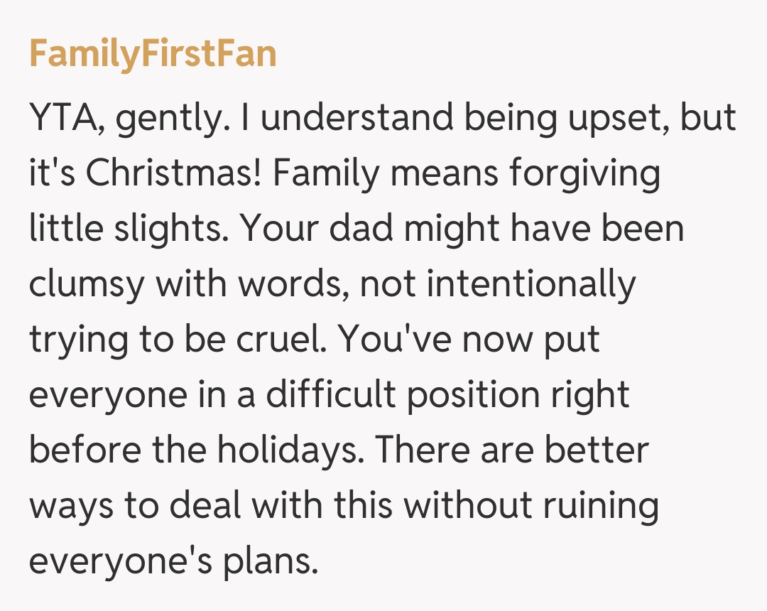 Comentariu de la FamilyFirstFan