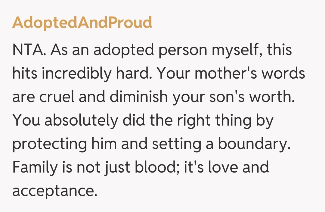 Comentariu de la AdoptedAndProud