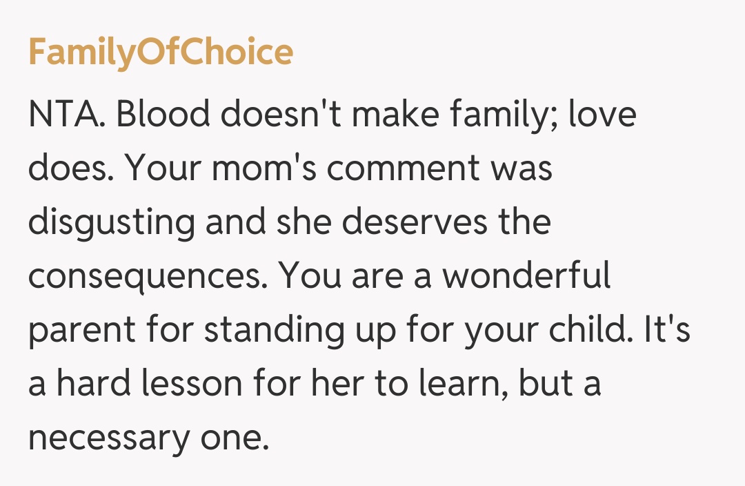 Comentariu de la FamilyOfChoice