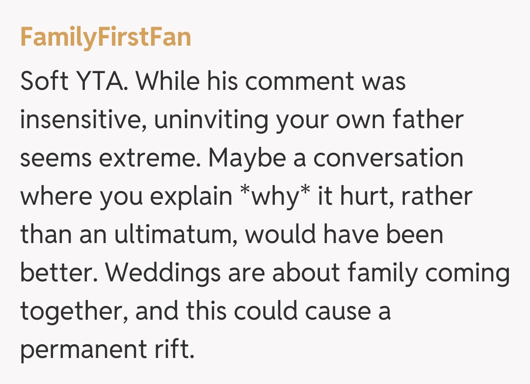 Comentariu de la FamilyFirstFan