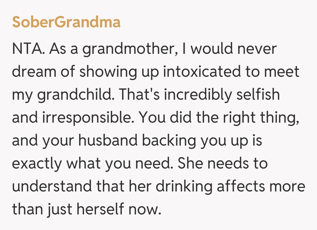 Comentariu de la SoberGrandma
