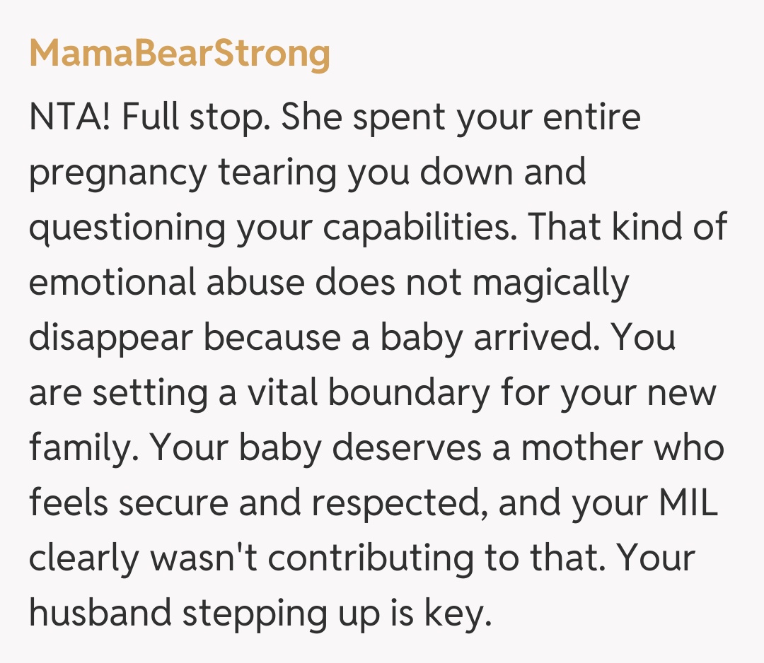 Comentariu de la MamaBearStrong