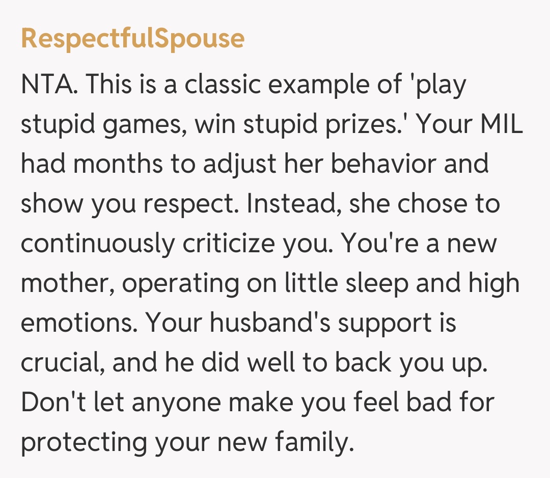 Comentariu de la RespectfulSpouse