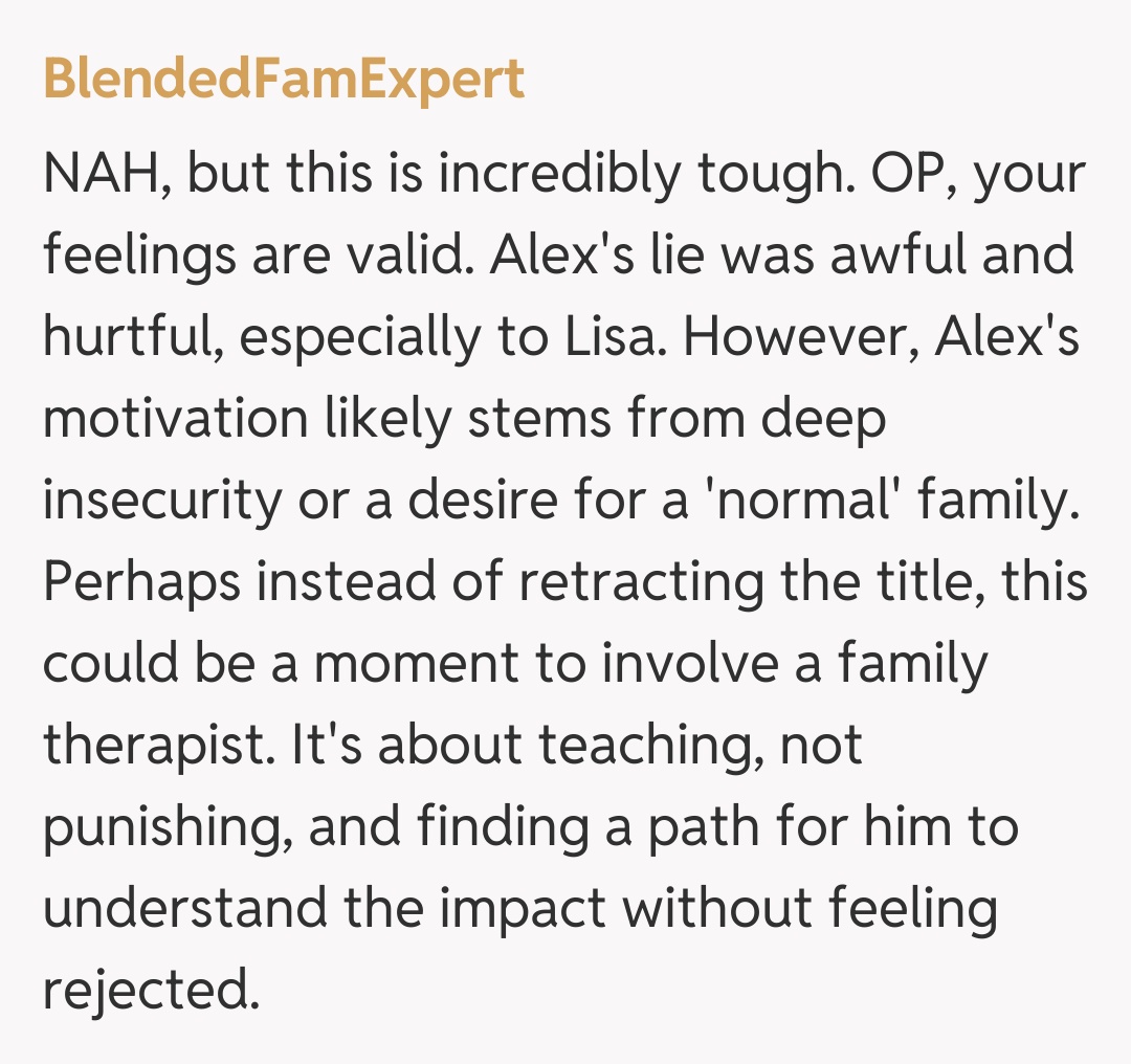 Comentariu de la BlendedFamExpert