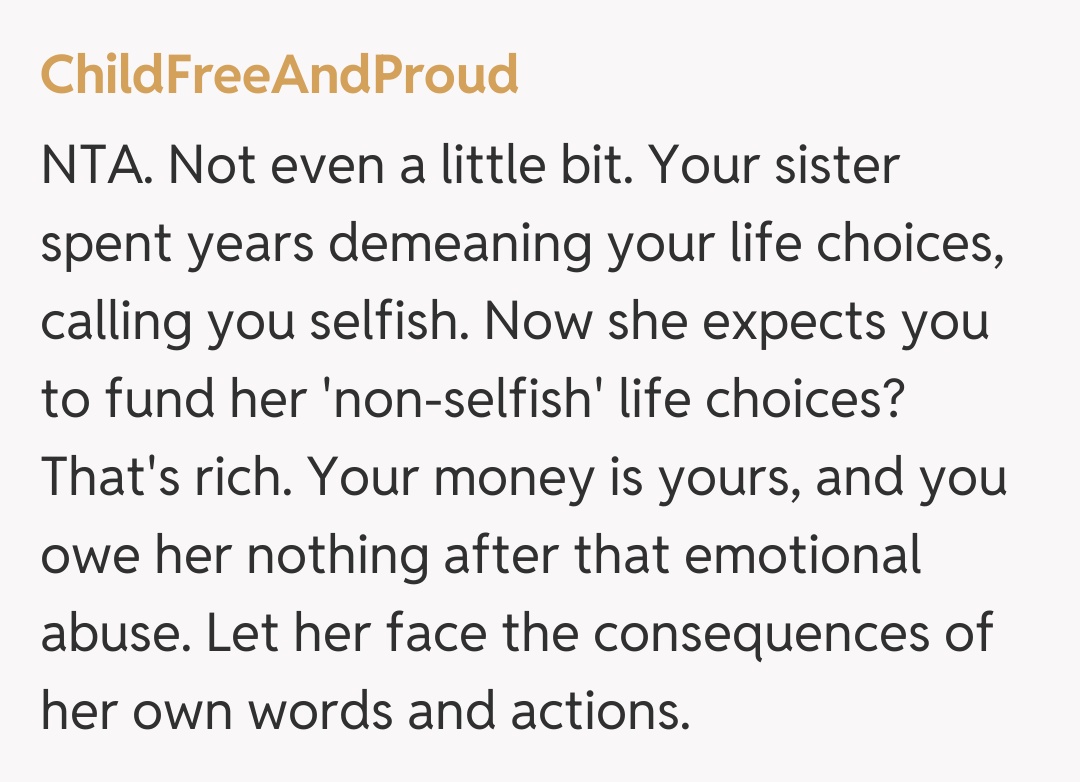 Comentariu de la ChildFreeAndProud