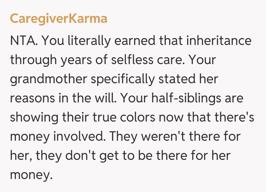 Comentariu de la CaregiverKarma