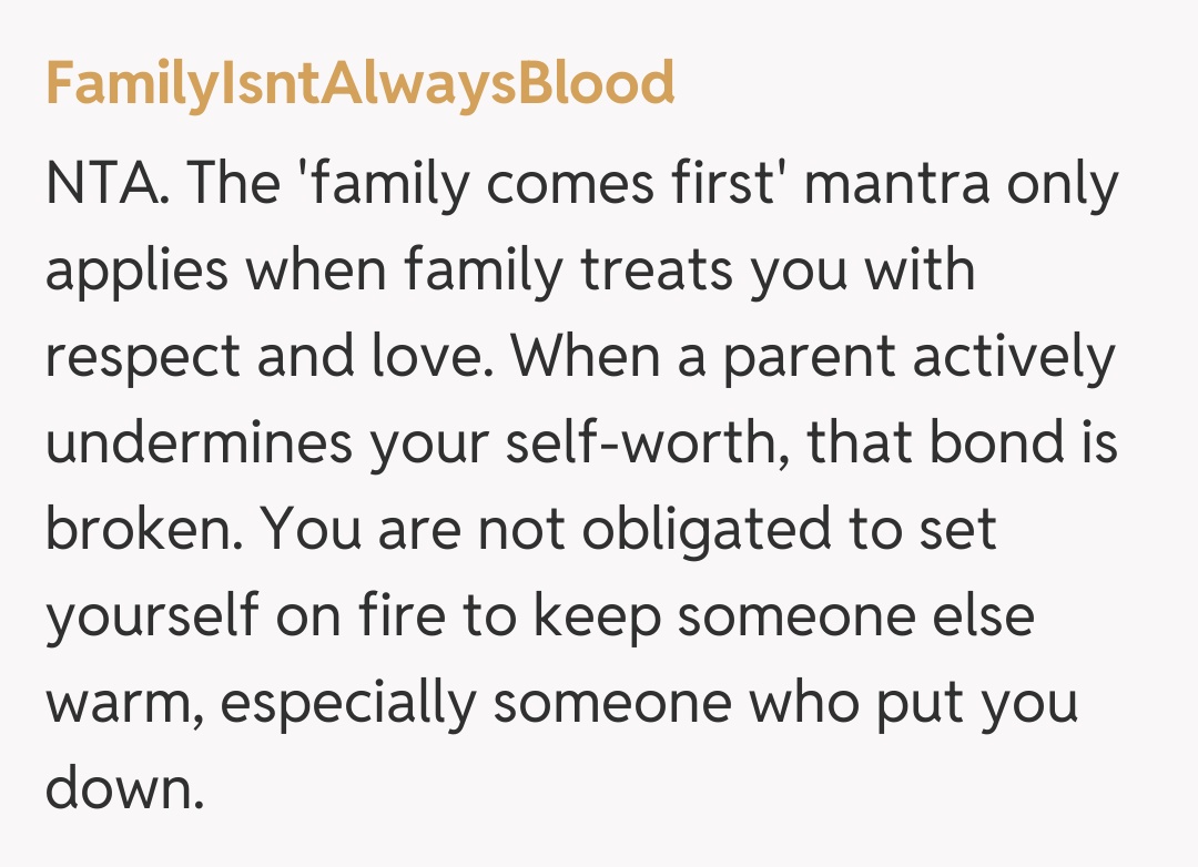 Comentariu de la FamilyIsntAlwaysBlood