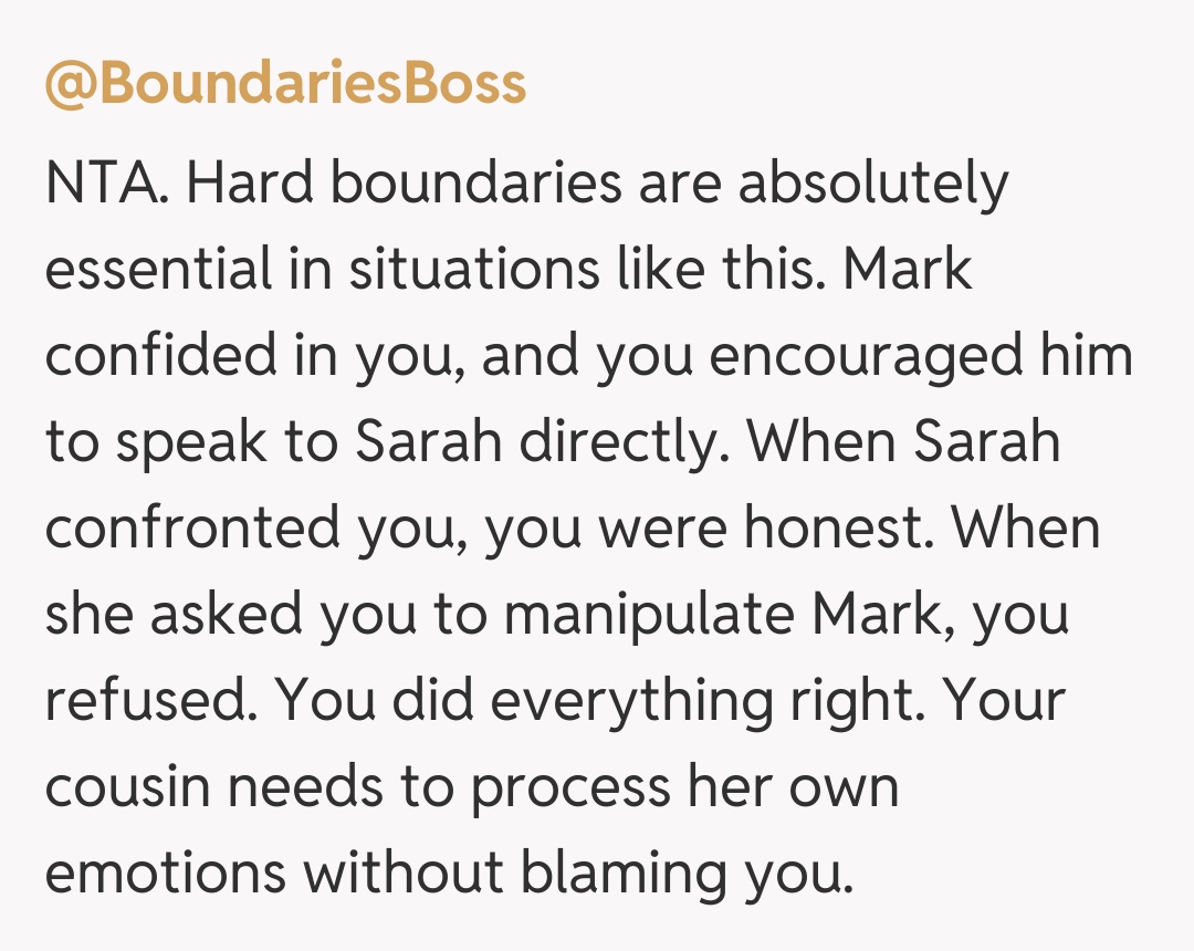 Comentariu de la @BoundariesBoss